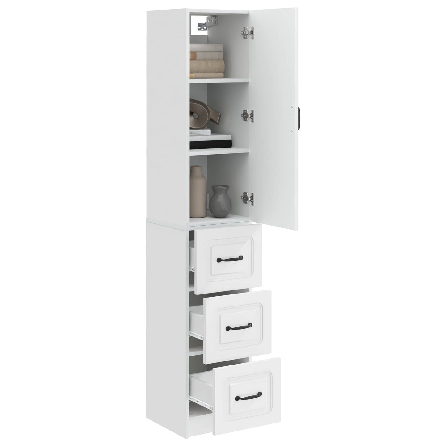 Cabinet Set 2 pcs High Gloss White 33 x 34.5 x 87 cm