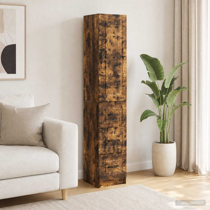 Cabinet Set 2 pcs 33 x 34.5 x 87 cm Engineered Wood Smoked Oak