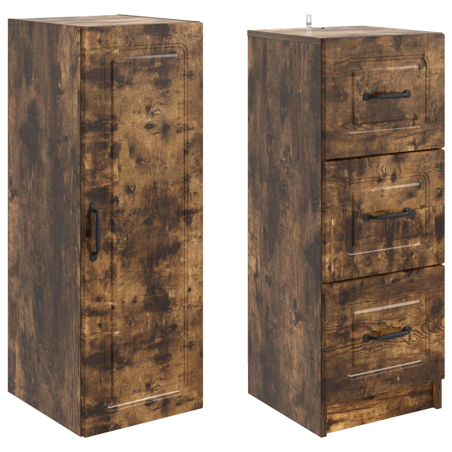Cabinet Set 2 pcs Smoked Oak 33 x 34.5 x 87 cm Engineered Wood