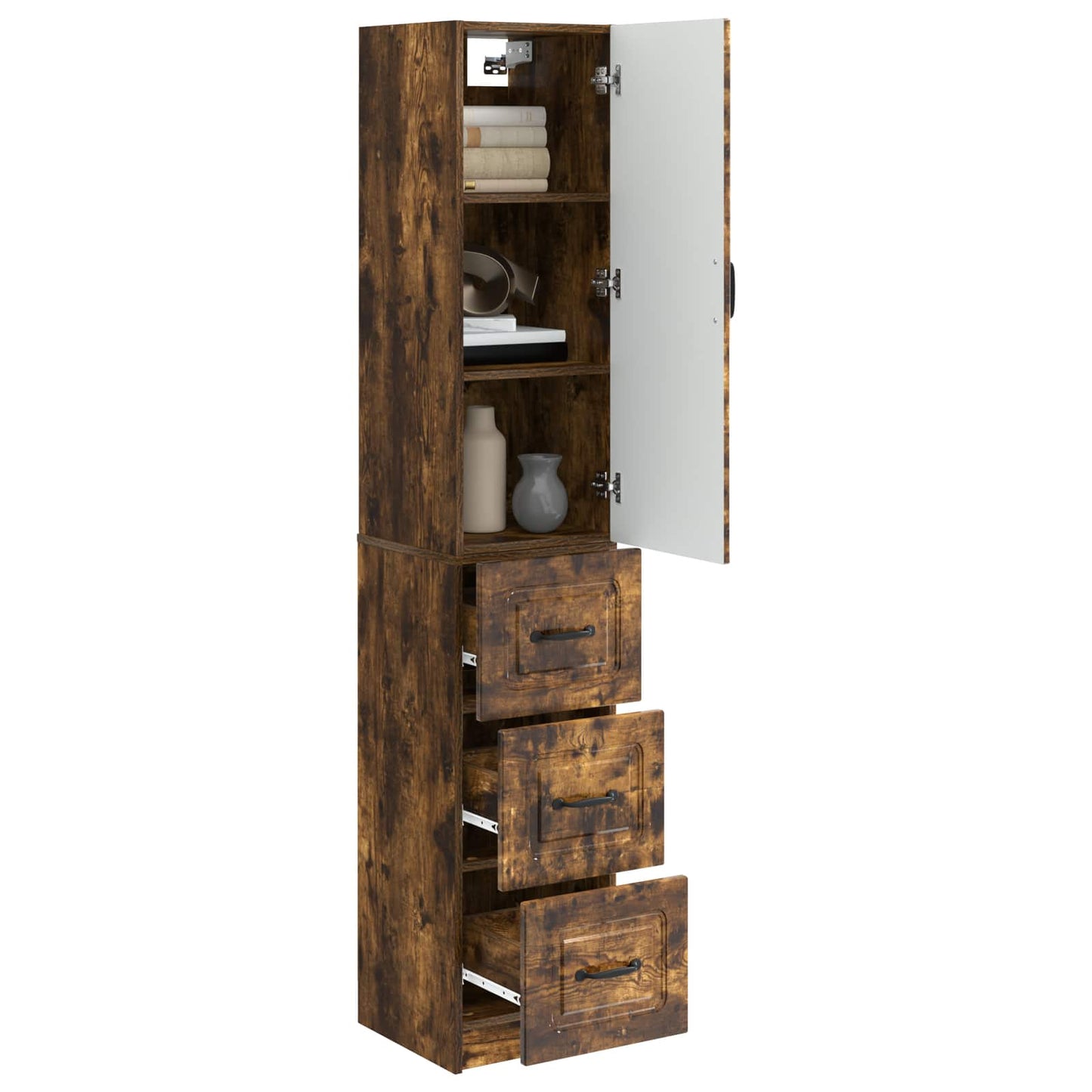 Cabinet Set 2 pcs Smoked Oak 33 x 34.5 x 87 cm Engineered Wood