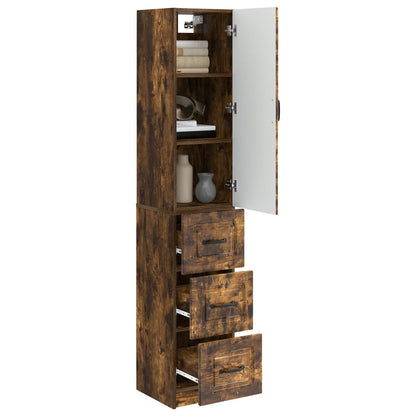 Cabinet Set 2 pcs Smoked Oak 33 x 34.5 x 87 cm Engineered Wood