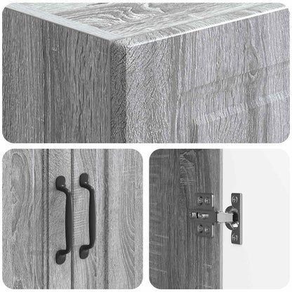 Cabinet Set 2 pcs 33 x 34.5 x 87 cm Engineered Wood Grey Sonoma