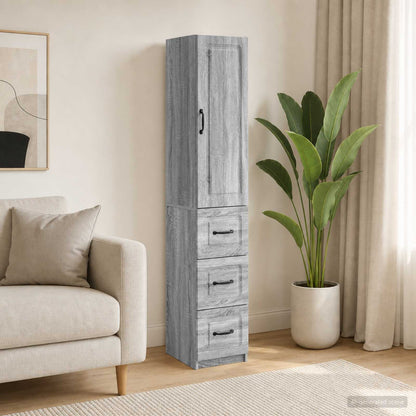 Cabinet Set 2 pcs 33 x 34.5 x 87 cm Engineered Wood Grey Sonoma