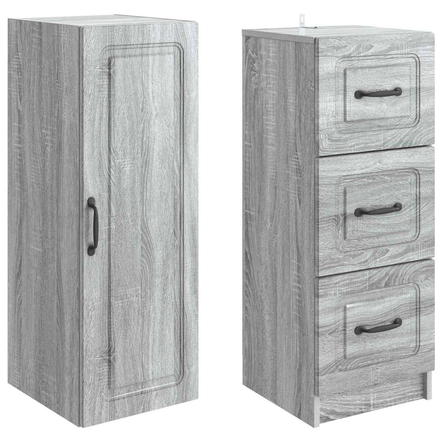 Cabinet Set 2 pcs Grey Sonoma 33 x 34.5 x 87 cm Engineered Wood