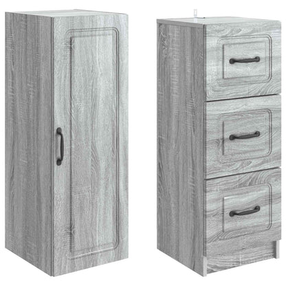 Cabinet Set 2 pcs Grey Sonoma 33 x 34.5 x 87 cm Engineered Wood
