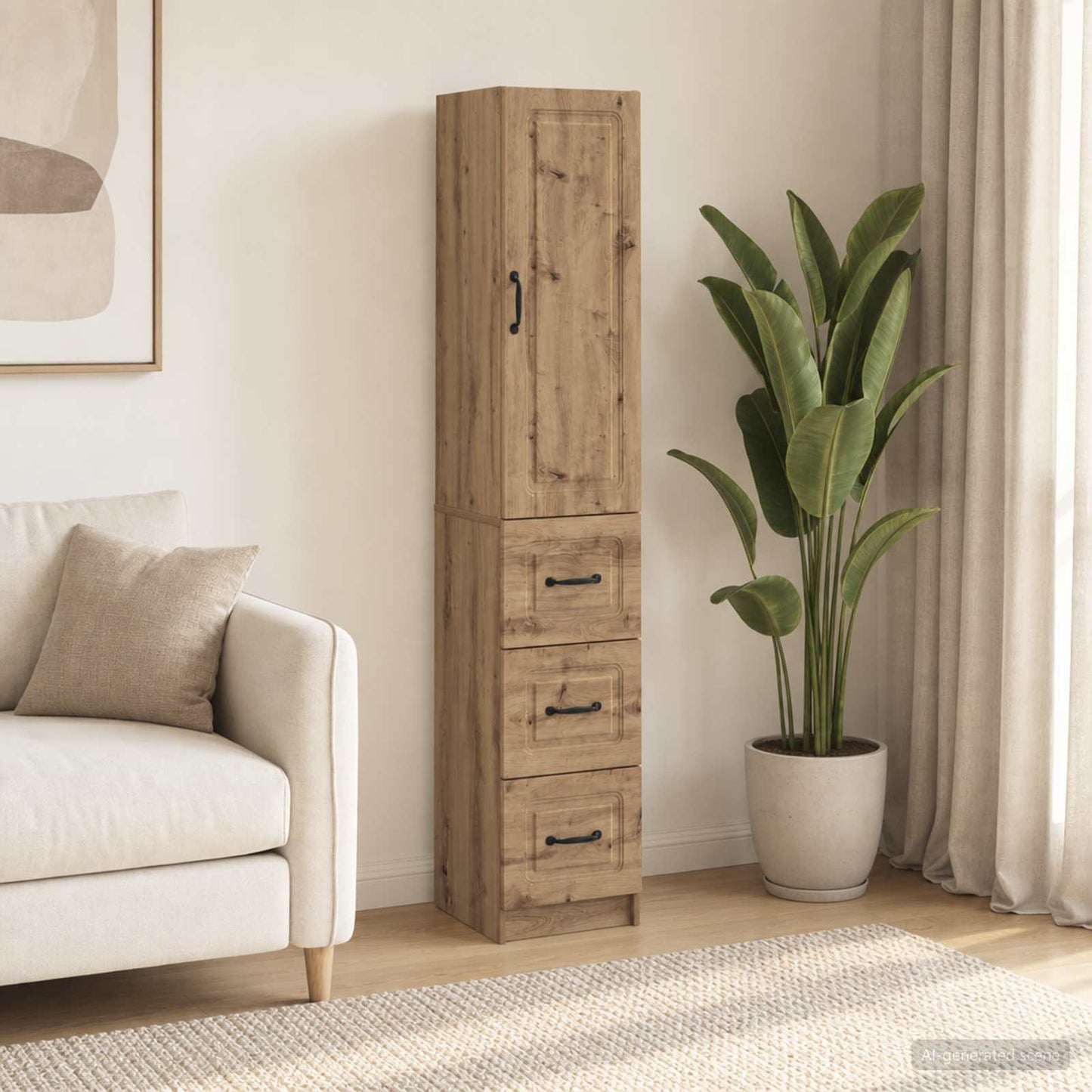 Cabinet Set 2 pcs 33 x 34.5 x 87 cm Engineered Wood Artisan Oak