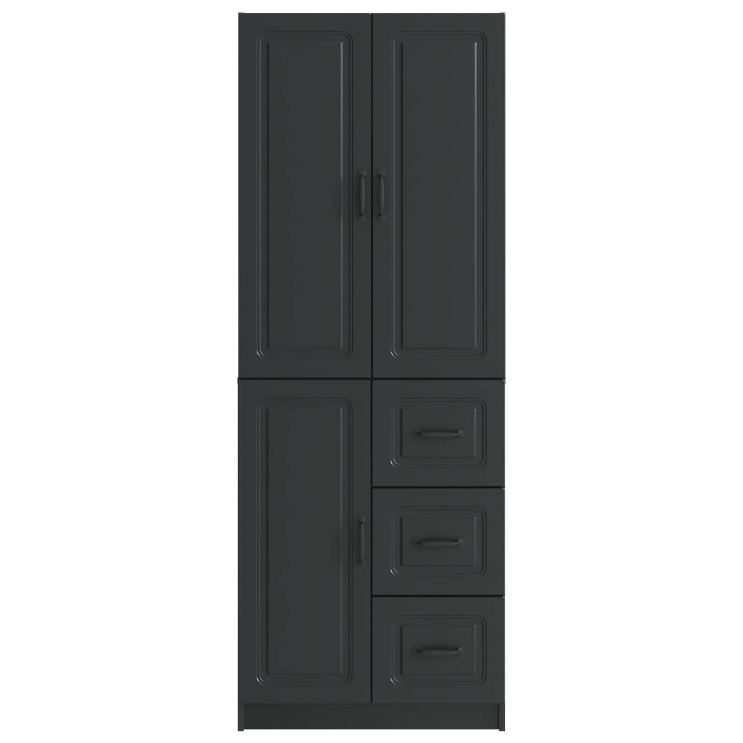 Cabinet Set 2 pcs Black Engineered Wood