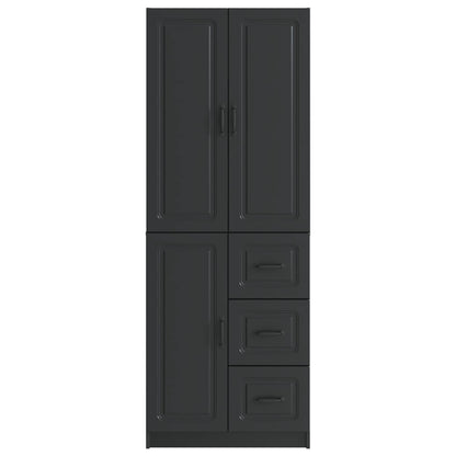 Cabinet Set 2 pcs Black Engineered Wood