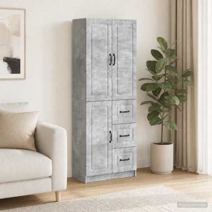 Cabinet Set 2 pcs Concrete Grey Engineered Wood
