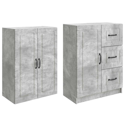 Cabinet Set 2 pcs Concrete Grey Engineered Wood