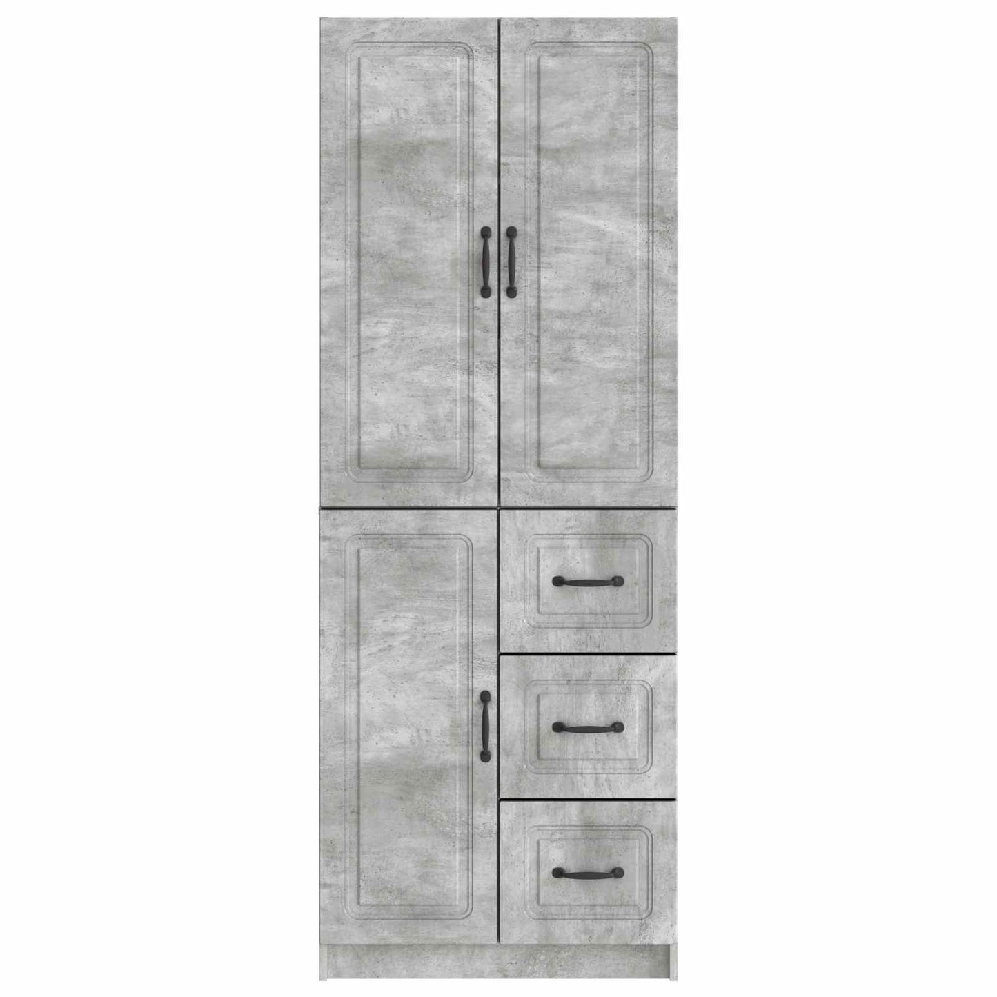 Cabinet Set 2 pcs Concrete Grey Engineered Wood