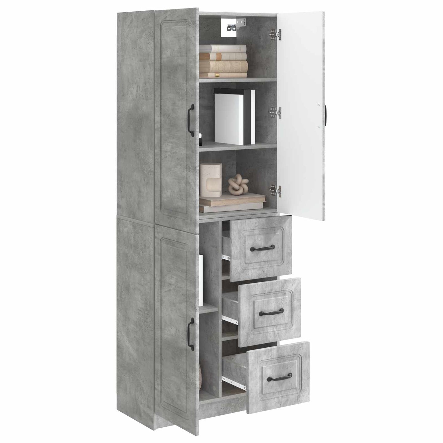 Cabinet Set 2 pcs Concrete Grey Engineered Wood