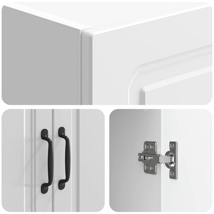 Cabinet Set 2 pcs High Gloss White Engineered Wood