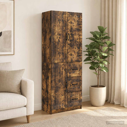 Cabinet Set 2 pcs Smoked Oak Engineered Wood