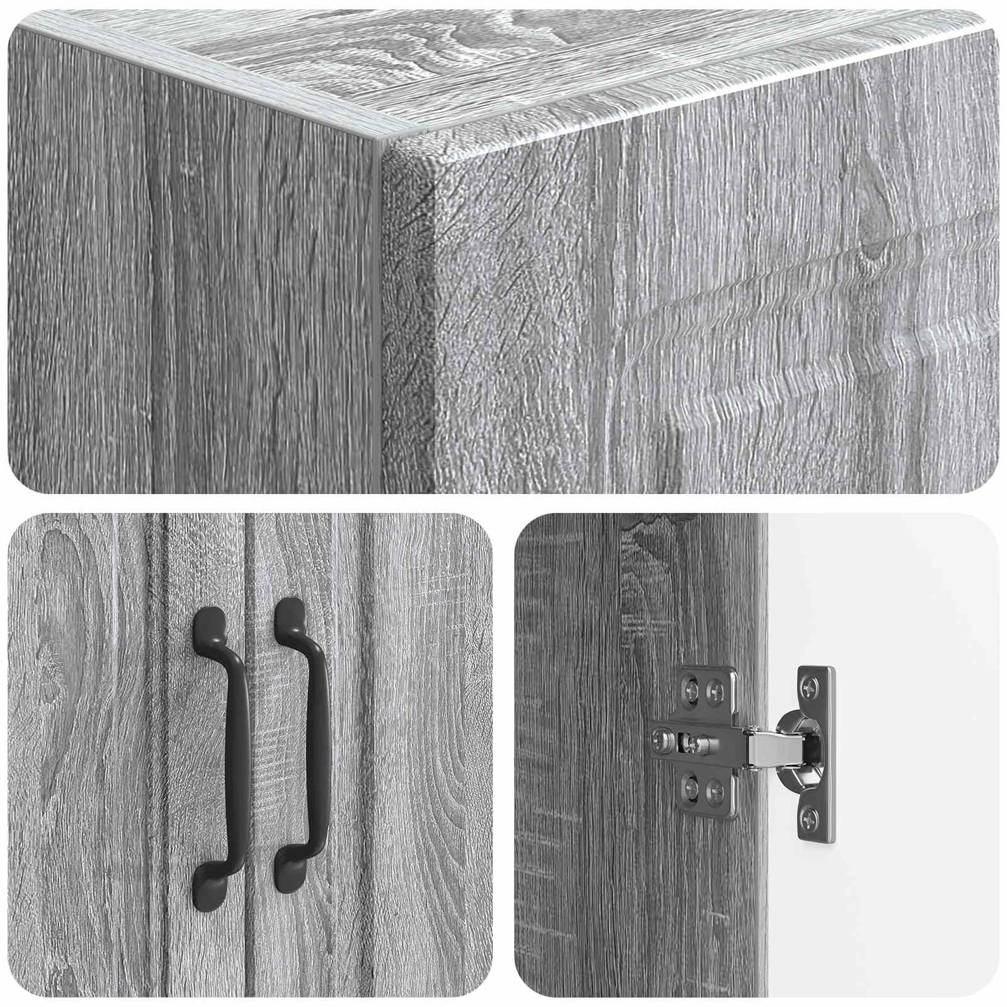 Cabinet Set 2 pcs Grey Sonoma Engineered Wood