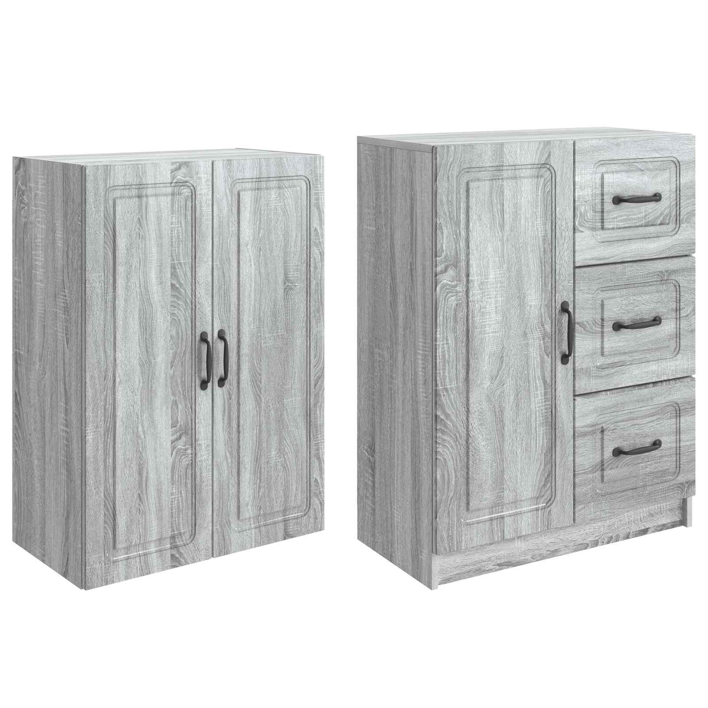 Cabinet Set 2 pcs Grey Sonoma Engineered Wood