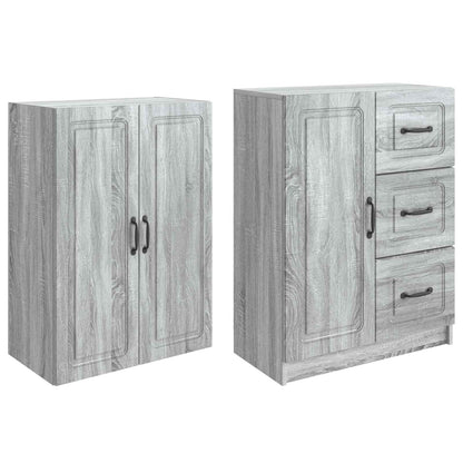 Cabinet Set 2 pcs Grey Sonoma Engineered Wood
