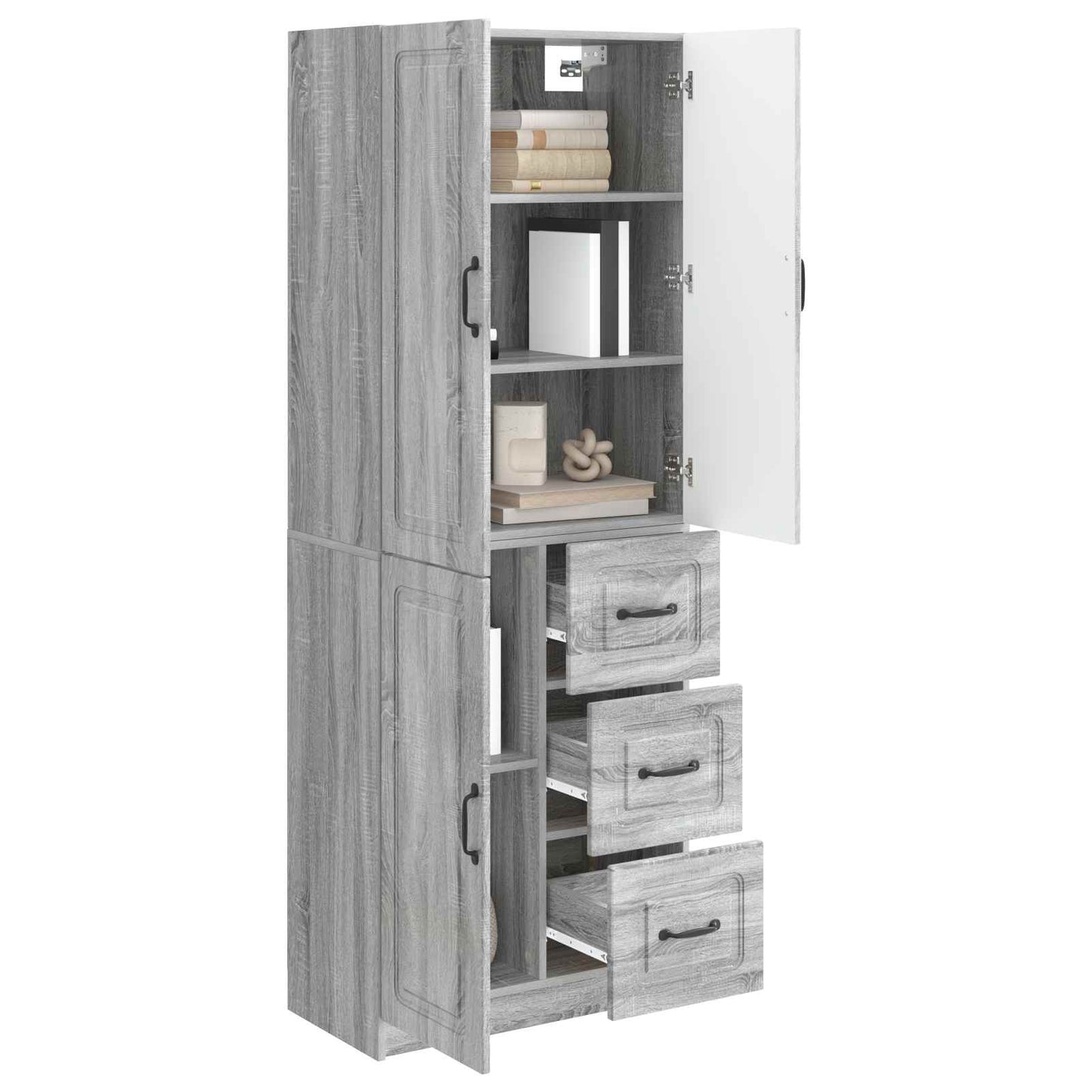 Cabinet Set 2 pcs Grey Sonoma Engineered Wood