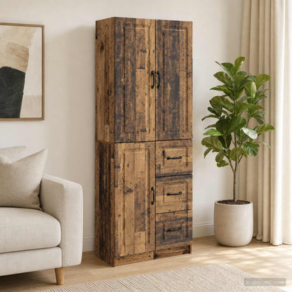 Cabinet Set 2 pcs Old Wood Engineered Wood