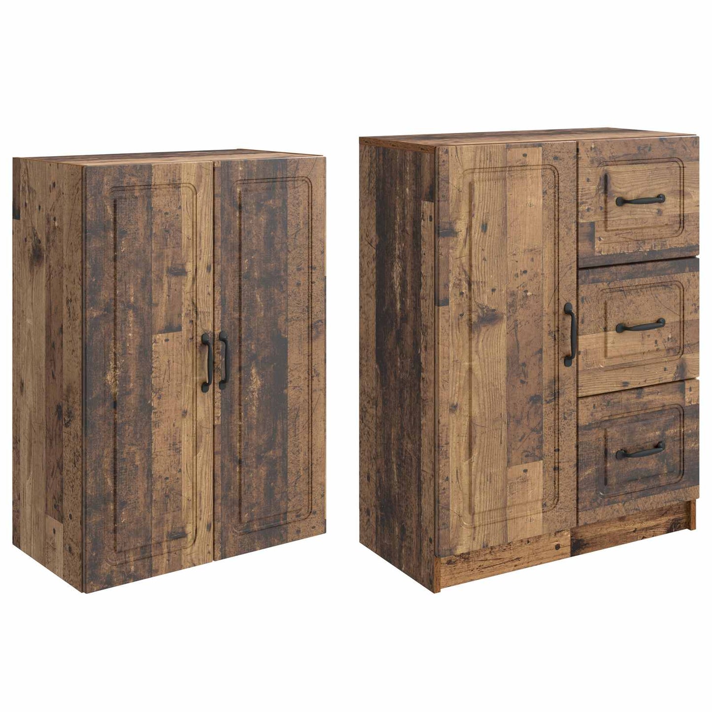 Cabinet Set 2 pcs Old Wood Engineered Wood