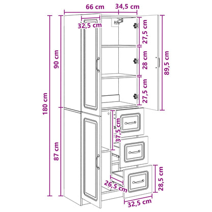 Cabinet Set 2 pcs Old Wood Engineered Wood