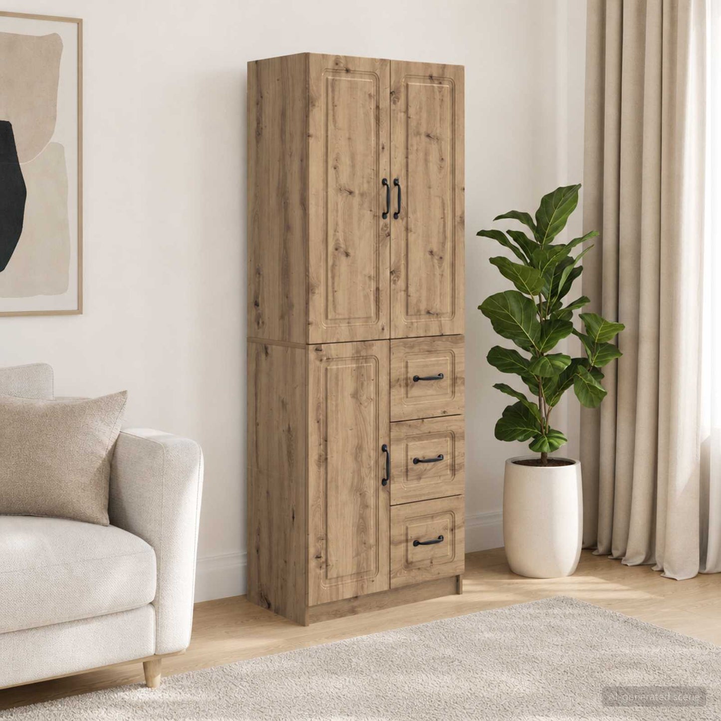 Cabinet Set 2 pcs Artisan Oak Engineered Wood