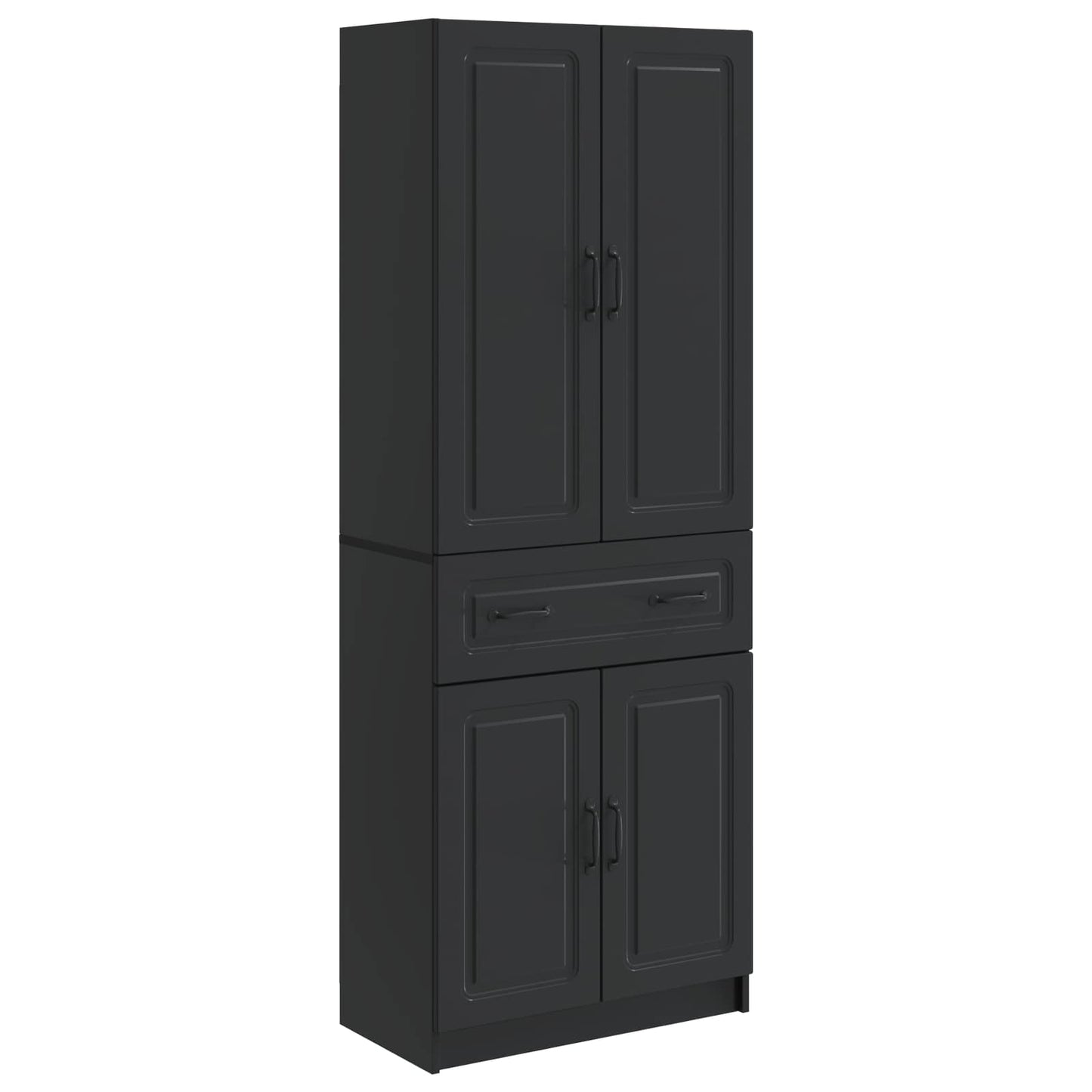 Cabinet Set 2 pcs Black Engineered Wood
