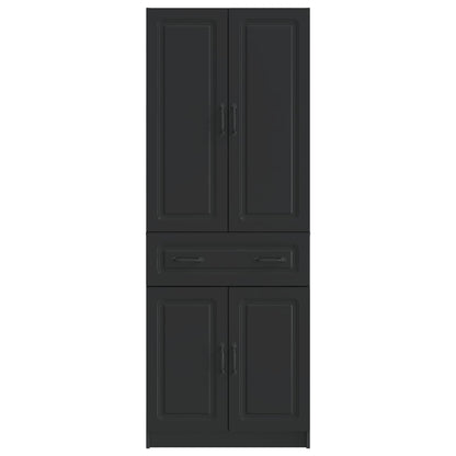 Cabinet Set 2 pcs Black Engineered Wood
