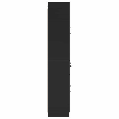 Cabinet Set 2 pcs Black Engineered Wood
