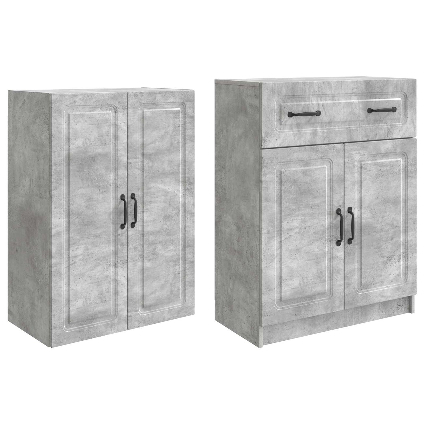 Cabinet Set 2 pcs Concrete Grey Engineered Wood