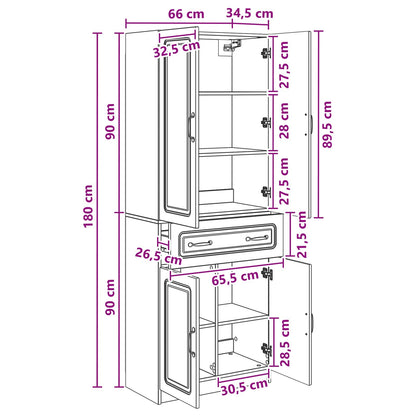 Cabinet Set 2 pcs Concrete Grey Engineered Wood