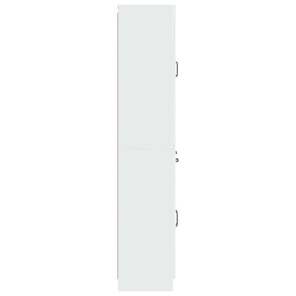 Cabinet Set 2 pcs High Gloss White Engineered Wood