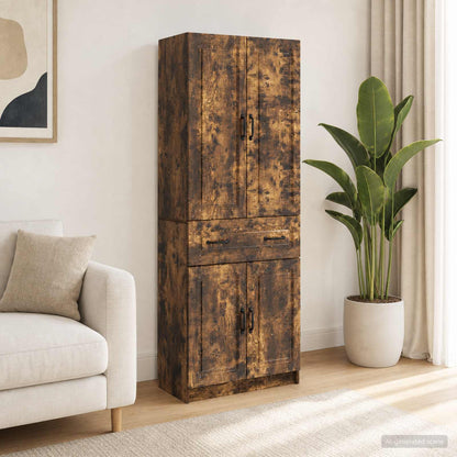 Cabinet Set 2 pcs Smoked Oak Engineered Wood