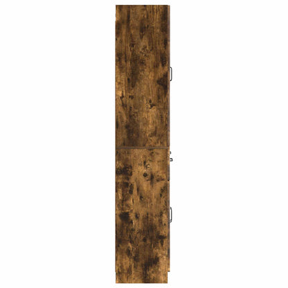 Cabinet Set 2 pcs Smoked Oak Engineered Wood