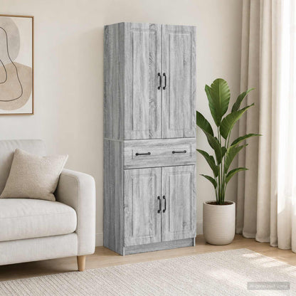 Cabinet Set 2 pcs Grey Sonoma Engineered Wood