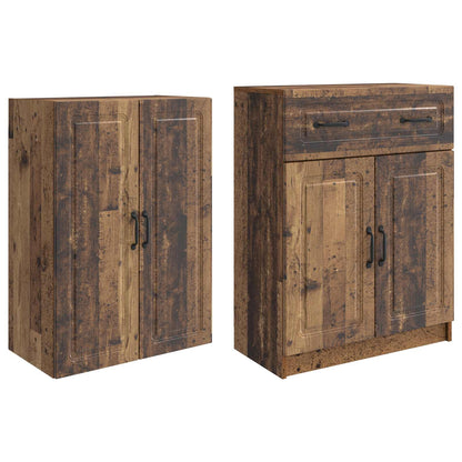 Cabinet Set 2 pcs Old Wood Engineered Wood