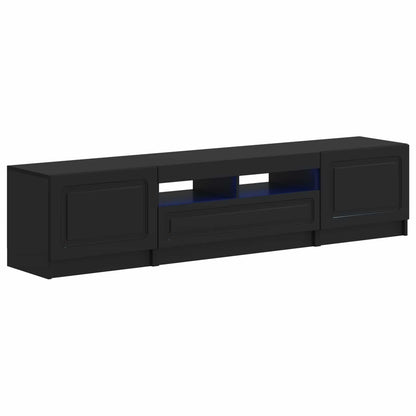 5 Piece LED TV Cabinet Black Engineered Wood