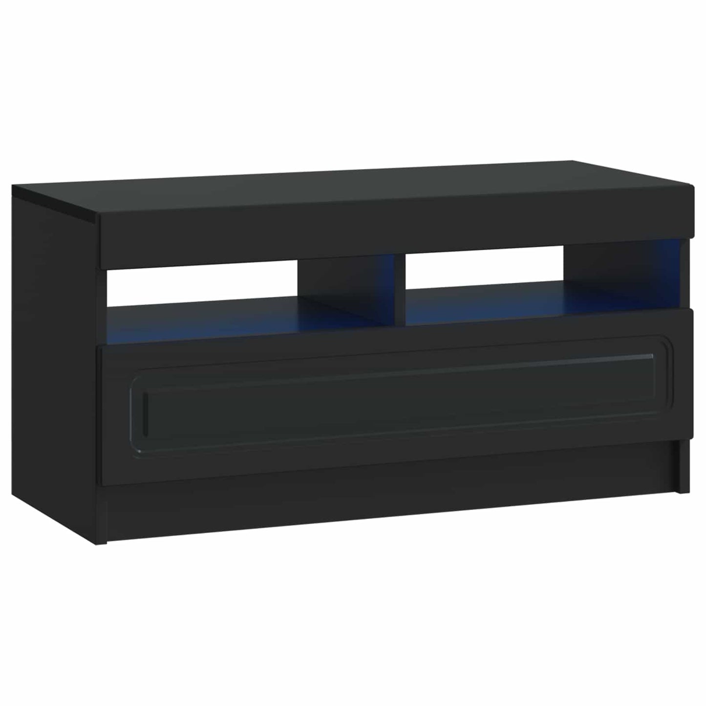 5 Piece LED TV Cabinet Black Engineered Wood