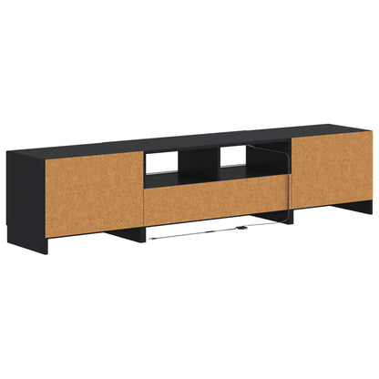 5 Piece LED TV Cabinet Black Engineered Wood