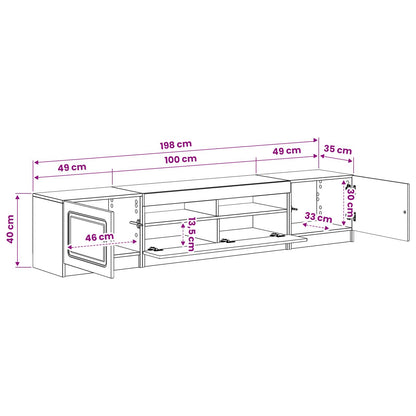 5 Piece LED TV Cabinet High Gloss White Engineered Wood