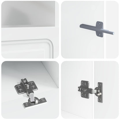 5 Piece LED TV Cabinet High Gloss White Engineered Wood