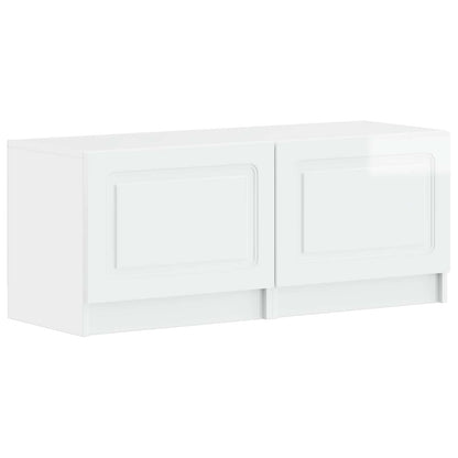5 Piece LED TV Cabinet High Gloss White Engineered Wood