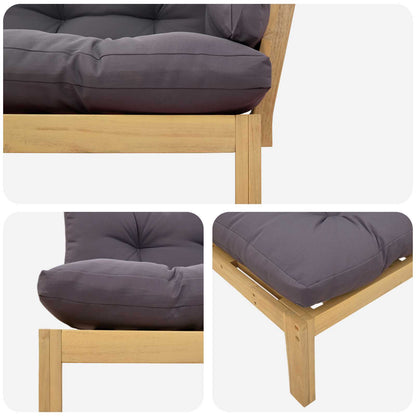 Corner Sofa Unit Light Acacia and Dark Grey Acacia Wood