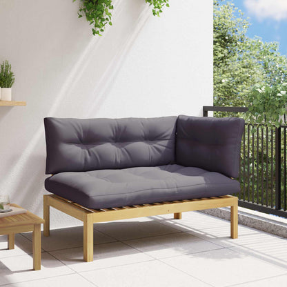Corner Sofa Unit Light Acacia and Dark Grey Acacia Wood