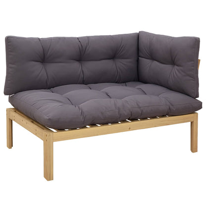 Corner Sofa Unit Light Acacia and Dark Grey Acacia Wood