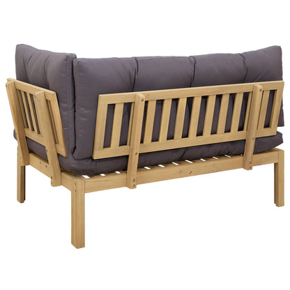 Corner Sofa Unit Light Acacia and Dark Grey Acacia Wood