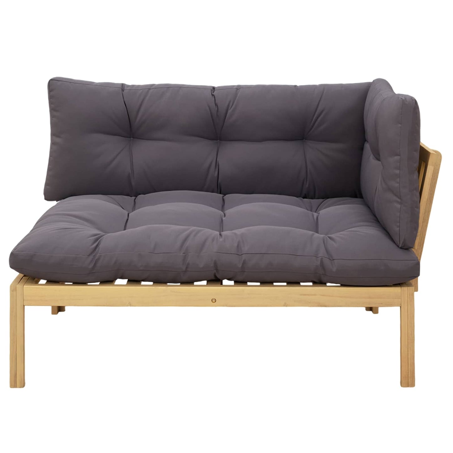 Corner Sofa Unit Light Acacia and Dark Grey Acacia Wood