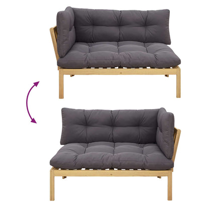 Corner Sofa Unit Light Acacia and Dark Grey Acacia Wood