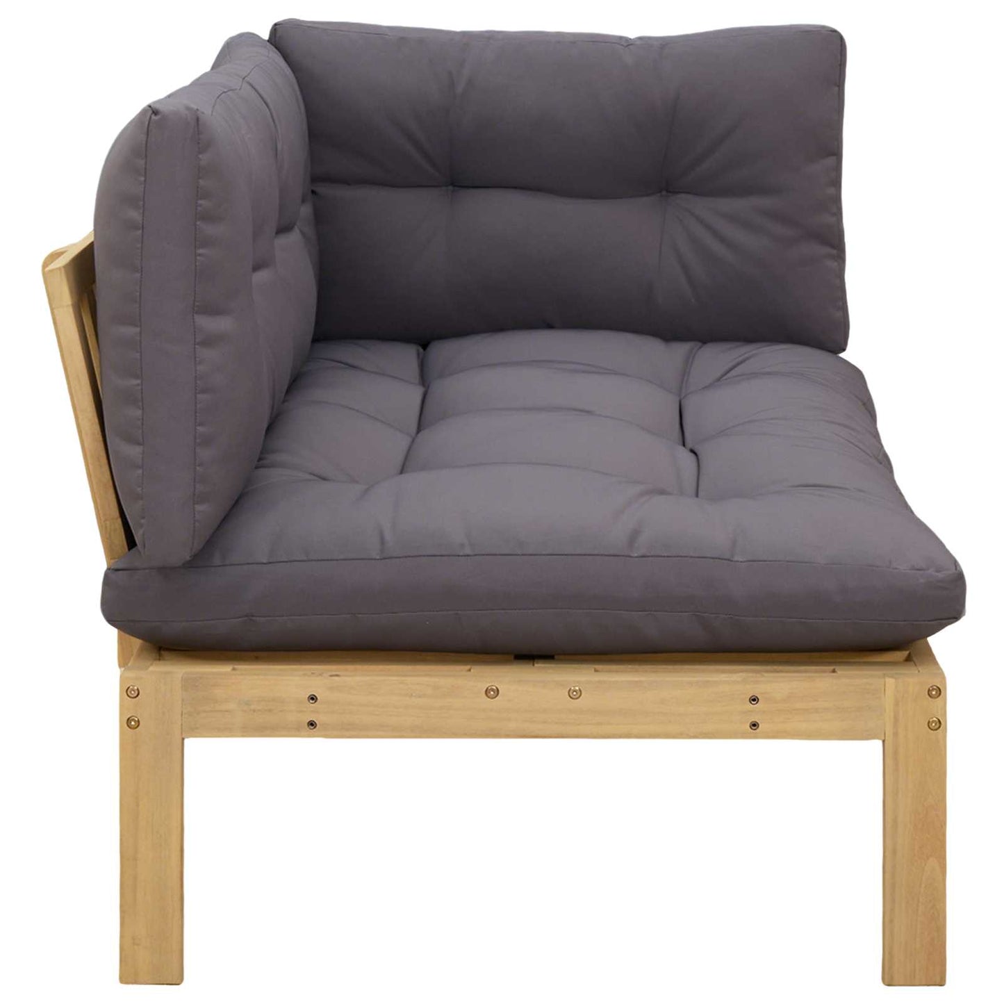Corner Sofa Unit Light Acacia and Dark Grey Acacia Wood
