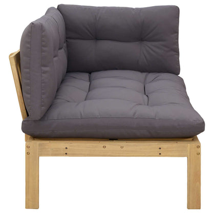 Corner Sofa Unit Light Acacia and Dark Grey Acacia Wood